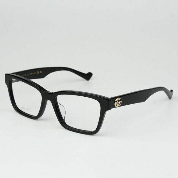 NEW Gucci GG1476OK 001 Black Rectangle Women Eyeglasses GG 1476OK - Picture 1 of 11